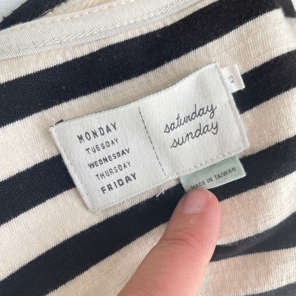 Anthropologie | Saturday Sunday Isabel Striped Shirt Dress black sour cream XS - Picture 12 of 16